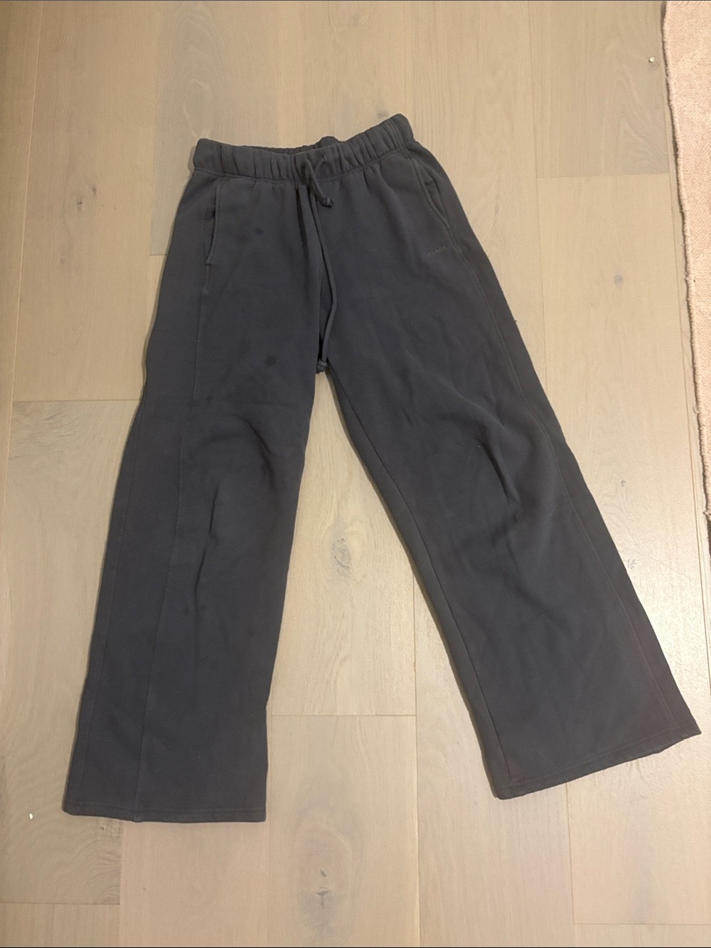 Garage womens Dark Gray Wide-Leg Drawstring Sweatpants